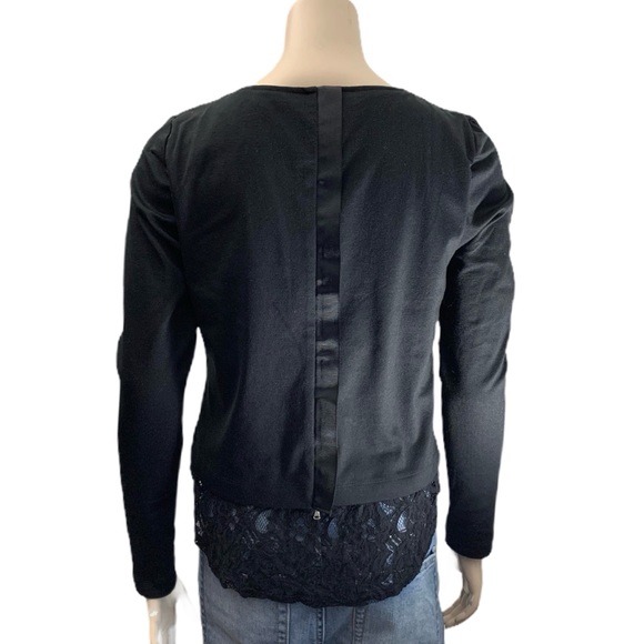 Alfred Sung Black Top with Lace Underlay Size S - Picture 2 of 11